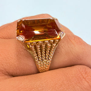 Bague en Or Jaune 18K avec Citrine - Taille 63
