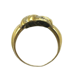 Bague en Or Jaune & Blanc avec Diamants 18K