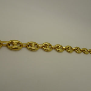 Bracelet Gourmette Grain de Café en Or 18K