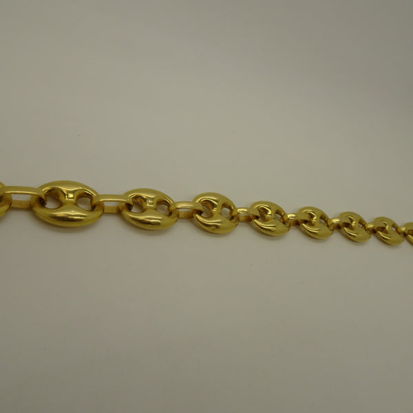 Bracelet Gourmette Grain de Café en Or 18K