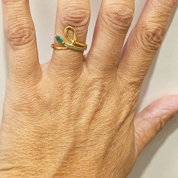 Bague Empierrée en Or Jaune 18K