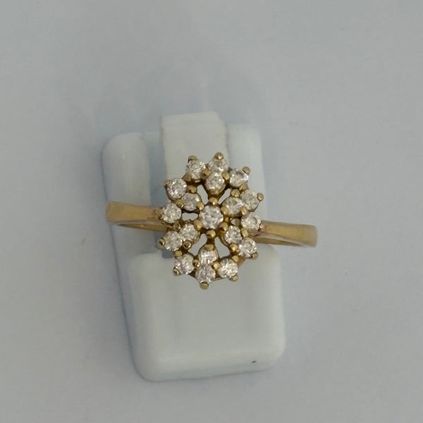 Superbe Bague Marguerite en Or Jaune 18K - Taille 54 - 3.95G