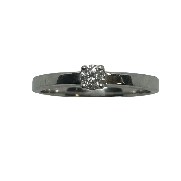 Bague Solitaire Or Blanc 18K