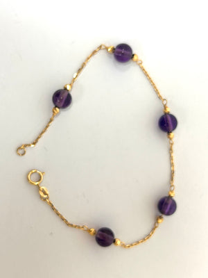 Bracelet Améthyste Or Jaune 18k
