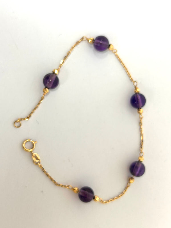 Bracelet Améthyste Or Jaune 18k