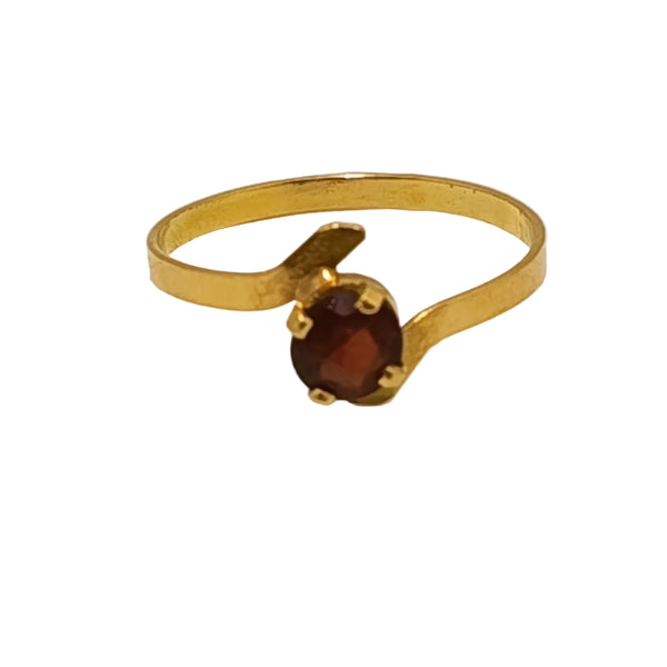 Bague solitaire en or 18k avec pierre grenat vintage