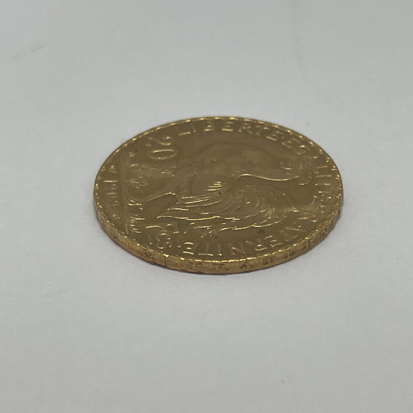 20 Francs en or jaune 22 carats  Poids-6.45