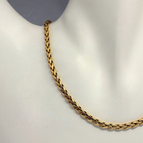 Collier Ras du Cou maille Palmier en Or Jaune 18 Carats