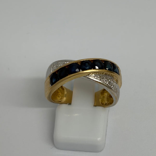 Bague OR Jaune et Gris 18K - Taille 54 -  5.67 G