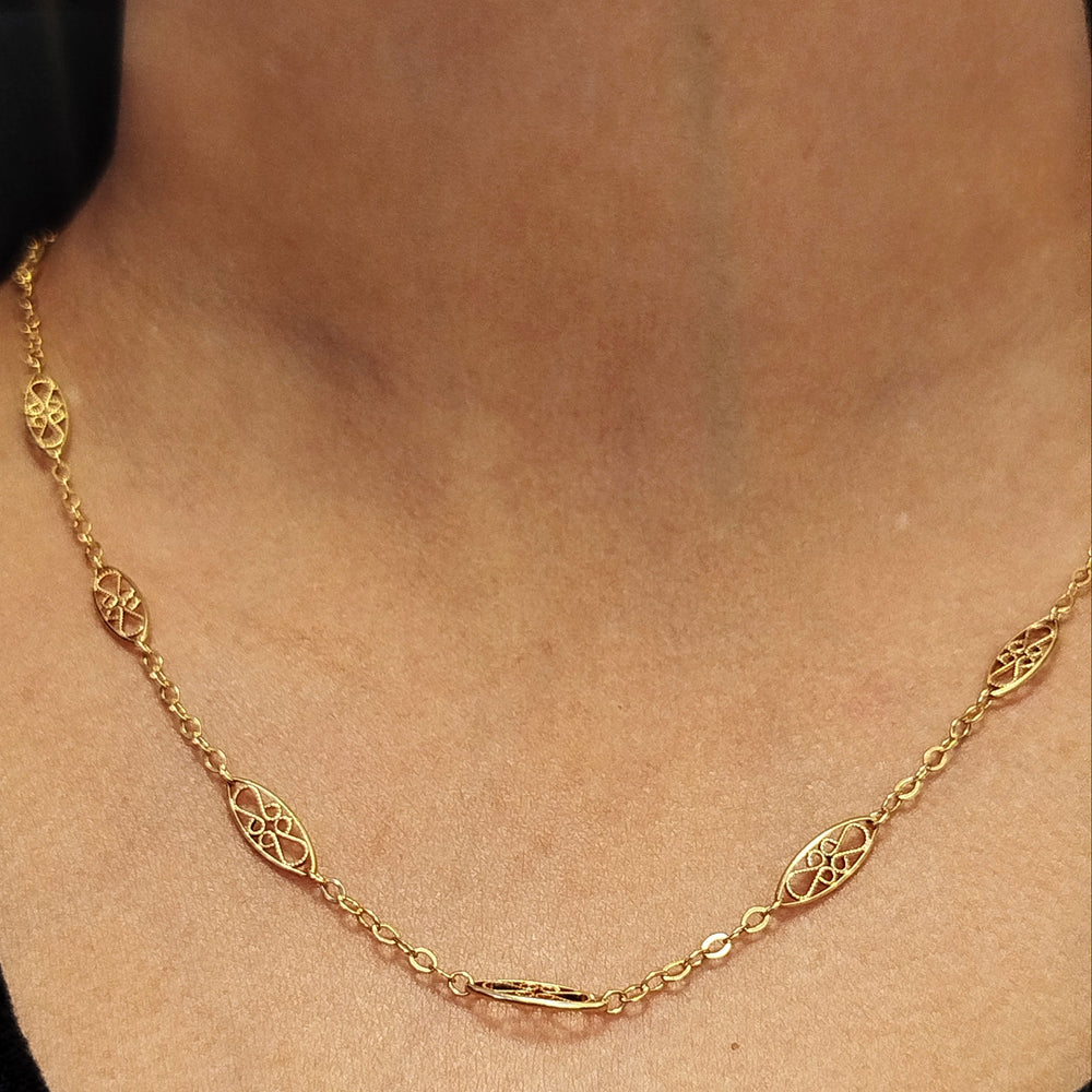 Collier en Or Jaune Maille Filigrane 18K
