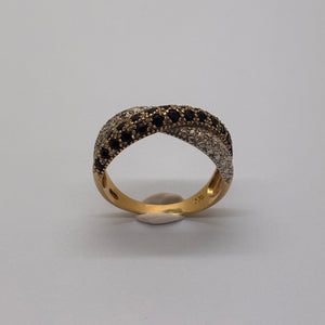 Bague en Or Jaune & Blanc 18K Taille 58 - 4.73 Grs