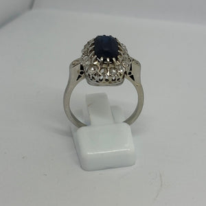 Bague Ancienne Or Gris 18K - Taille 58 -  6.67 G