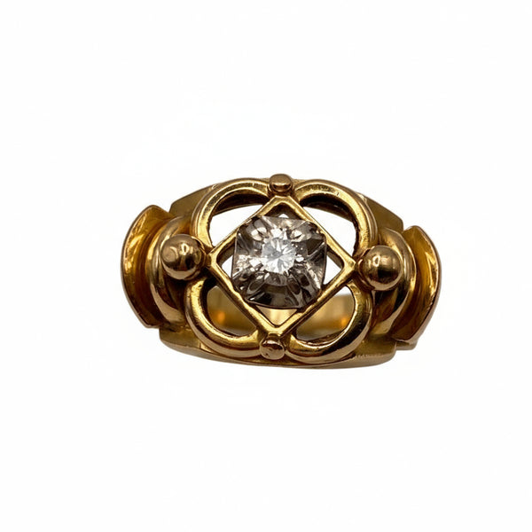 Bague Or Jaune et Platine 18 Carats - Taille 52/53