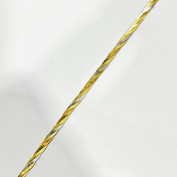 Bracelet trois or 18 carats en maillon tressé