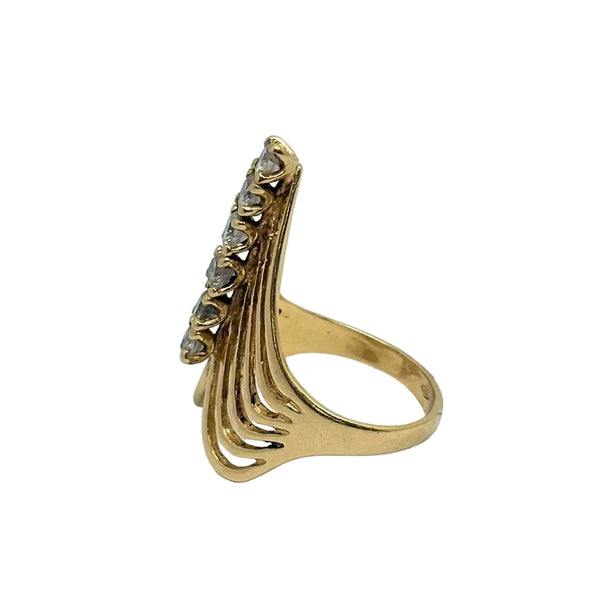 Bague Africaine en Or Jaune 18K et Oxyde de Zirconium