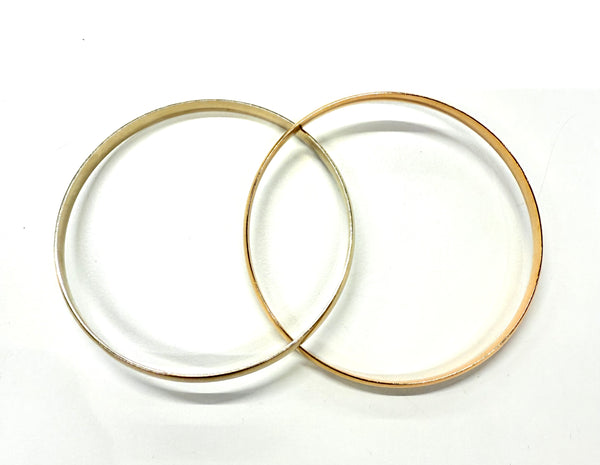 Bracelet Jonc 2 Joncs Or Blanc et Or Rose 18k 38.22 Grs