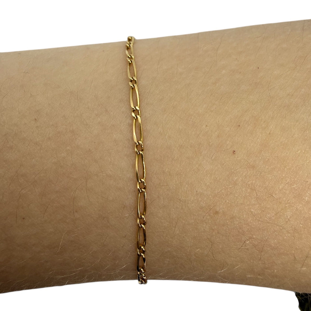 Bracelet Maillon Figaro en Or Jaune 18k -1.44 G
