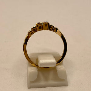 Bague en Or Jaune 18K - Diamants et Topazes - 3.05G - Taille 47