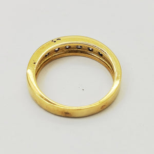 Bague en Or Jaune 18K avec Diamants - Taille 54 -  3.70g