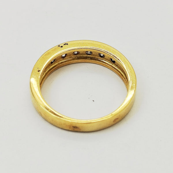 Bague en Or Jaune 18K avec Diamants - Taille 54 -  3.70g