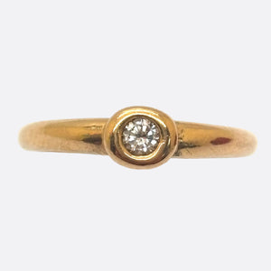 Solitaire en Or Jaune 18K - Taille 52 - 1.99g