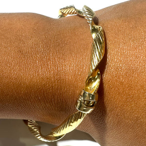 Bracelet Jonc Torsadé Or 18 K