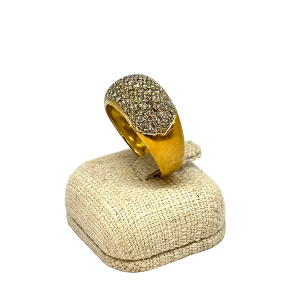 Bague Demi Tour Or Jaune Diamants 18K