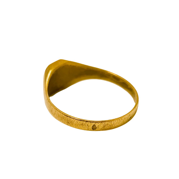 Chevalière vintage en or jaune 18k - Taille : 56