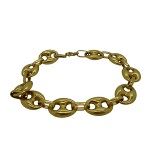 Bracelet Gourmette Grain de Café en Or 18K
