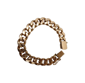 Bracelet en or jaune 18 carats avec gourmette plate