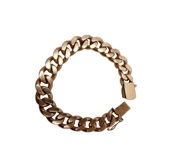 Bracelet en or jaune 18 carats avec gourmette plate
