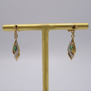 Boucles d'oreilles pendantes en Or jaune 18K - 1.37g