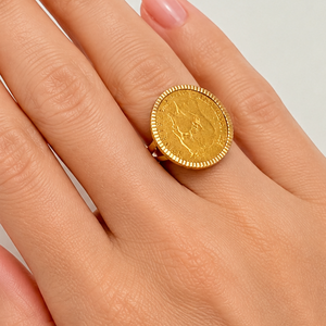 Superbe Bague en Or Jaune 22 K - Taille 55 -  7.64 G