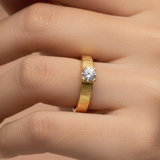 Solitaire en Or Jaune 18k - 4.23 G