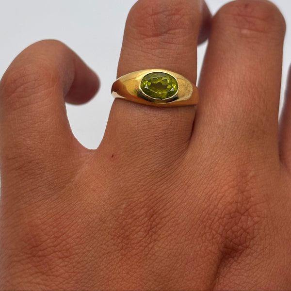 Chevalière en Or jaune 18K - taille 53