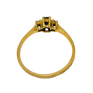 Bague Marguerite de Diamants et Topaze en Or Jaune 18K - 1.43Grs - T53