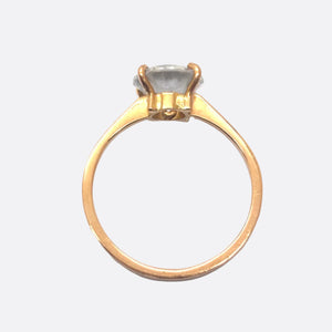 Bague solitaire en or jaune 18k - Taille 55