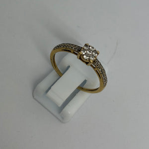 Bague Solitaire en Or Jaune 18 K - Taille 56 - 1.91 G