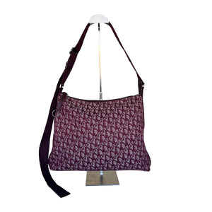 Sac Hobo Dior Trotter Messenger Toile Bordeaux Vintage