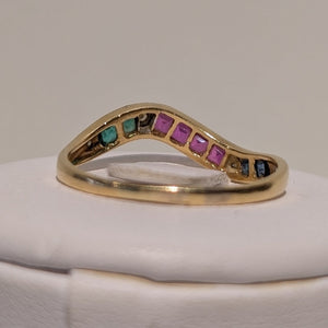 Bagues en Or Jaune avec 18k Diamants et Pierres Naturel - 1.62gr - T56