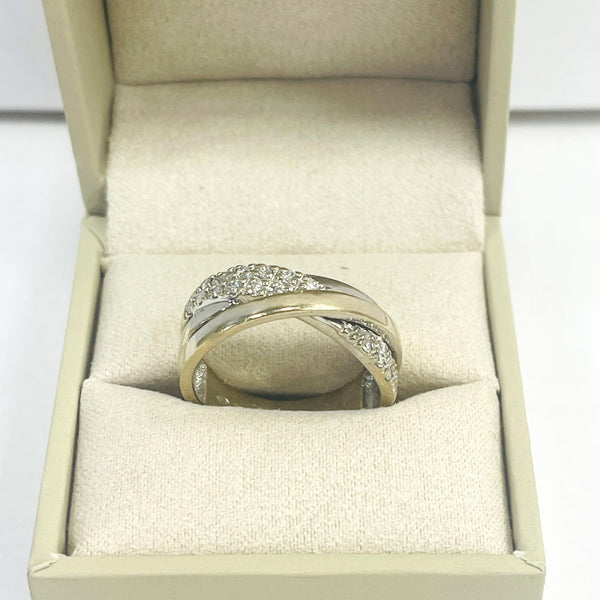 Bague Or Blanc 18K  avec Diamants 5.70 Grs - Taille 54