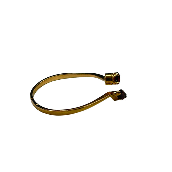 Bague Or Jaune Empierrée avec 2 Grenats