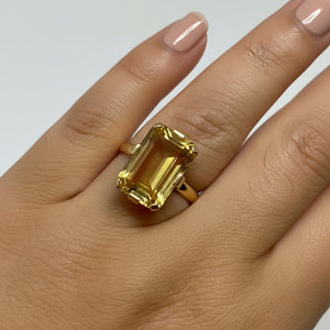 Bague Solitaire Or Jaune 18K - Taille 54