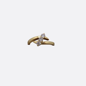 Bague en Or jaune 18K - 3 diamants- Taille 53 - 4.64g