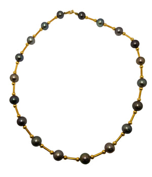Collier Princesse en Or Jaune 750 avec Perles