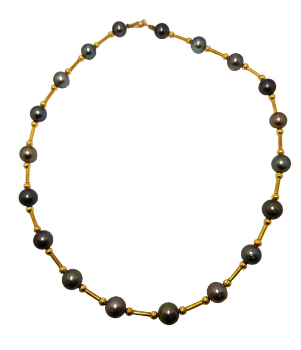 Collier Princesse en Or Jaune 750 avec Perles