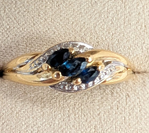 Bague en or jaune 18K avec saphir naturel 1.80 Grs - Taille 55