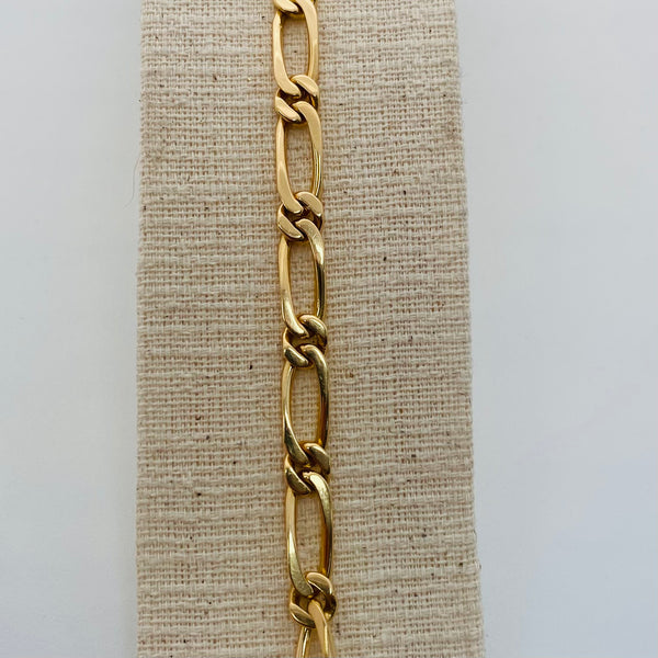 Bracelet en Or Jaune 18 K – Maille Cheval, 19,5 cm