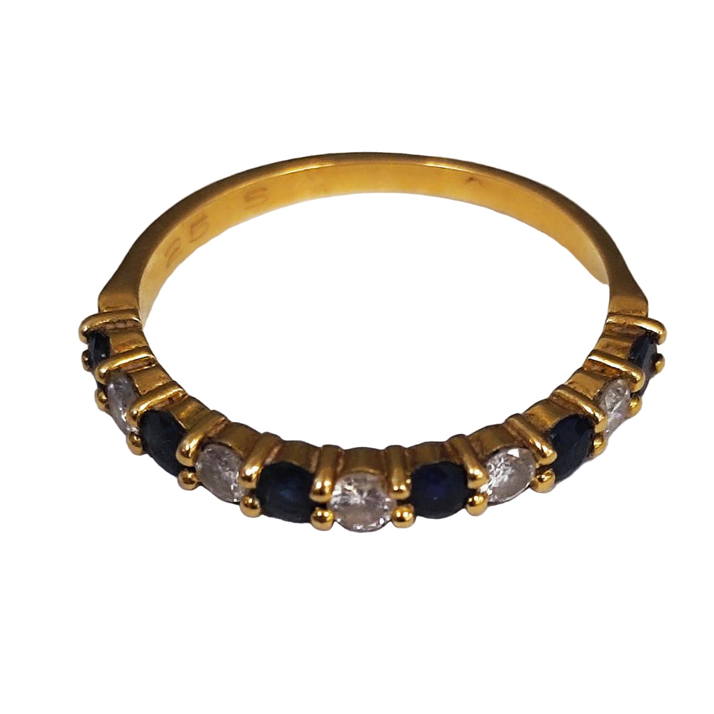 Bague demi tour en Or jaune 18K - Taille 53