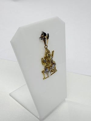 Pendentif Ganesh en Or jaune et blanc 18k